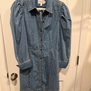 Frame Denim Blue Button-Down Dress